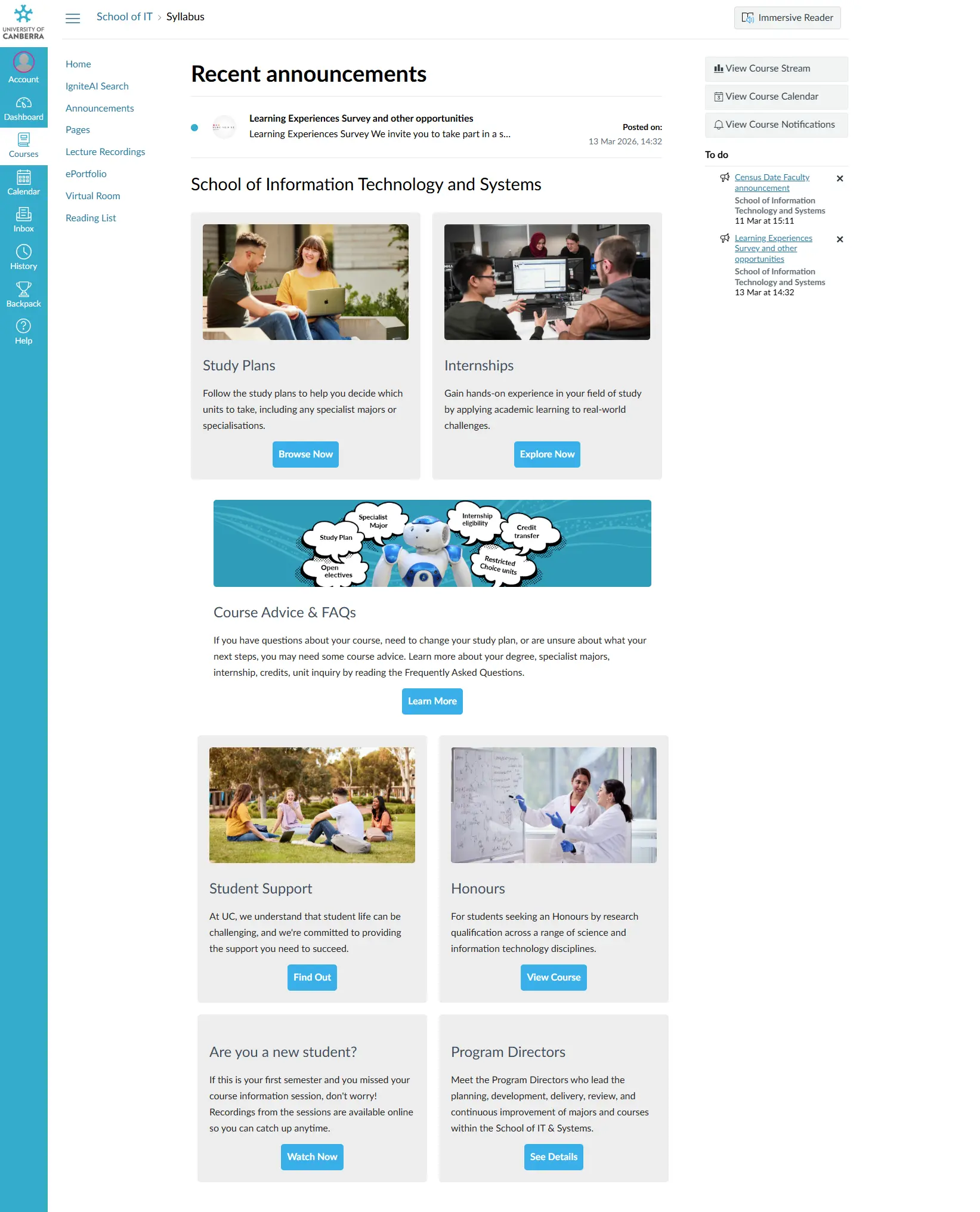University of Canberra Portfolio
